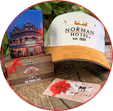 Gift Ideas Norman Hotel cap, cooler, gift cards